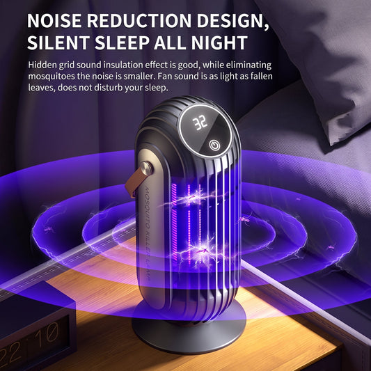 ⏳Portable Dual-Sided UV Mosquito Killer Lamp with CO₂ Attraction, 4000mAh Rechargeable Battery, USB Type-C Charging, Dusk-to-Dawn Sensor for Indoor & Outdoor Use, Patios, Bedrooms and Camping🦟🌙✨