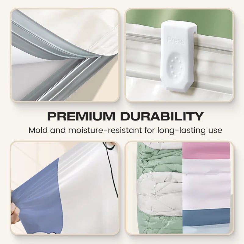 ✨✨2026 New No-Pump 3D Vacuum Storage Bags, Large Vacuum Storage Compression Bags for Clothes, Blankets, Bedding, Comforters
