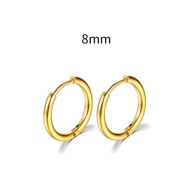 2025 New Simple Stainless Steel Gold Small Earrings Cartilage Ear Piercing Jewelry