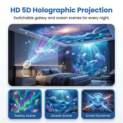 📣📣𝐋eandis®🐥NEXT-GEN SMART PROJECTION HD Smart Dynamic 5D Holographic Night Light Projector