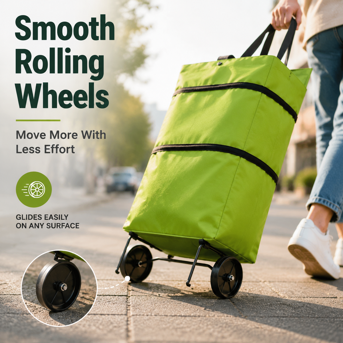 🛍️Foldable Shopping Trolley Bag with Wheels | Lightweight & Reusable