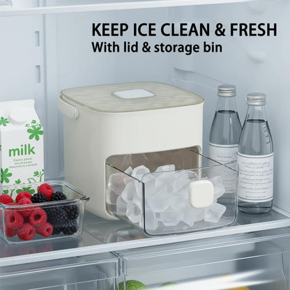 🐲🐲𝑺𝑪𝑵𝑫𝑹® 2026 EasyChill Ice Cube Maker — 48 Cubes, One Press, No Mess