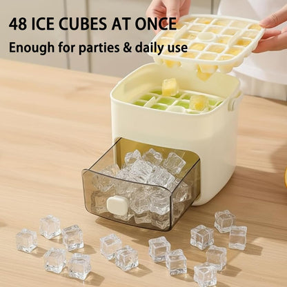 🐲🐲𝑺𝑪𝑵𝑫𝑹® 2026 EasyChill Ice Cube Maker — 48 Cubes, One Press, No Mess