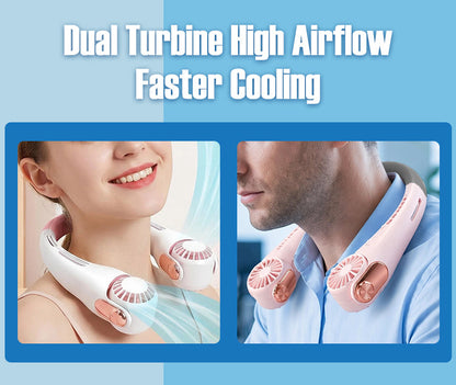 🎀2026 Portable Neck Fan,🍃💨 50% OFF! 360° rotating, 3 speeds. Hands‑free cooling,  4000mAh USB Rechargeable. 🌬️😎🌬️