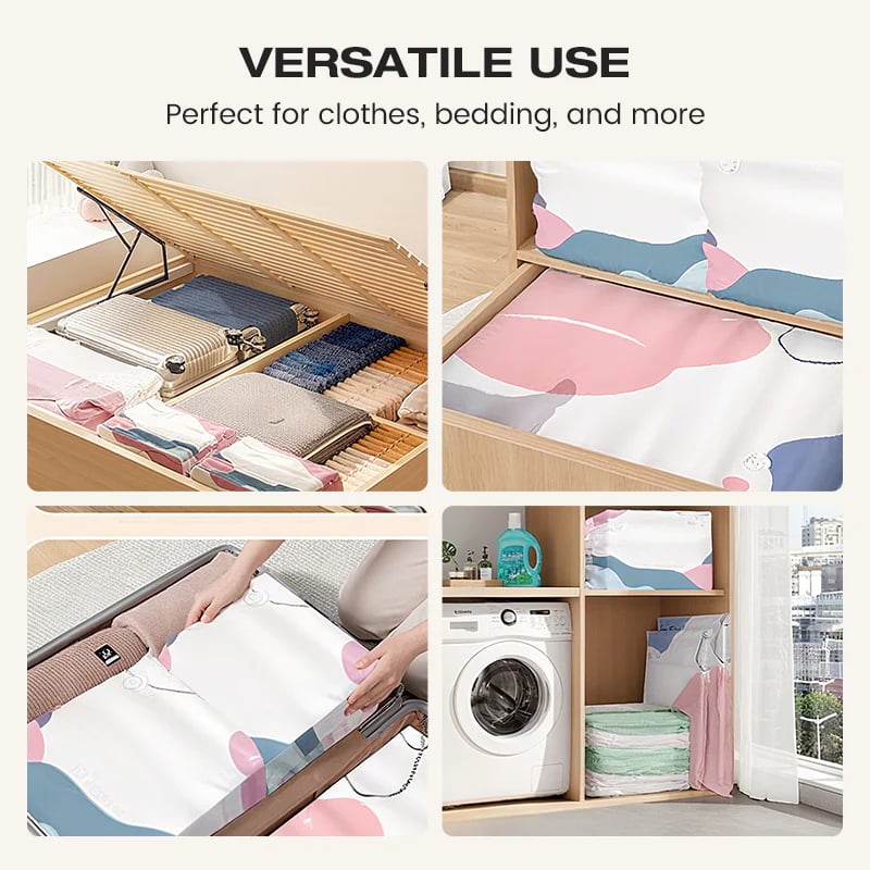 ✨✨2026 New No-Pump 3D Vacuum Storage Bags, Large Vacuum Storage Compression Bags for Clothes, Blankets, Bedding, Comforters