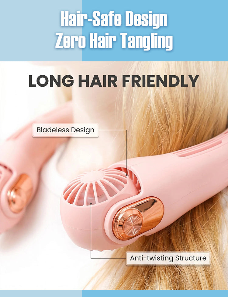🎀2026 Portable Neck Fan,🍃💨 50% OFF! 360° rotating, 3 speeds. Hands‑free cooling,  4000mAh USB Rechargeable. 🌬️😎🌬️