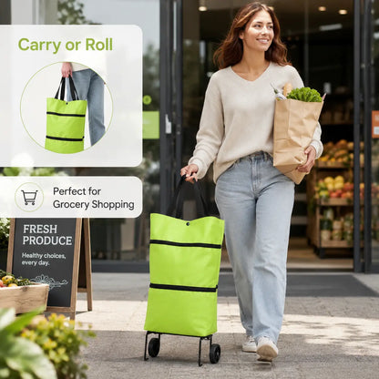 🛍️Foldable Shopping Trolley Bag with Wheels | Lightweight & Reusable