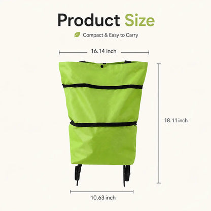 🛍️Foldable Shopping Trolley Bag with Wheels | Lightweight & Reusable