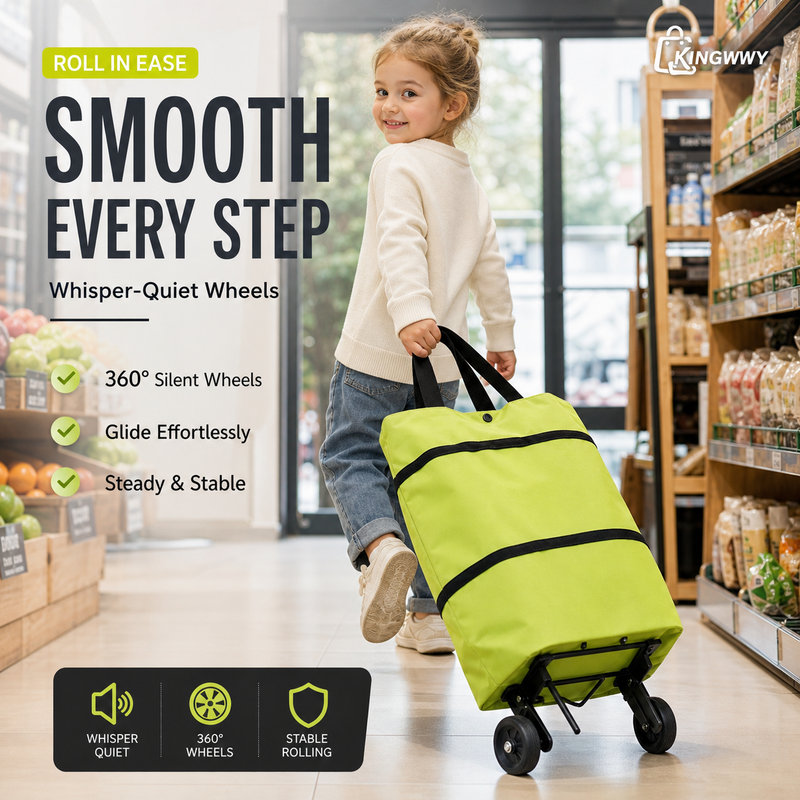 🛍️Foldable Shopping Trolley Bag with Wheels | Lightweight & Reusable
