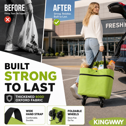 🛍️Foldable Shopping Trolley Bag with Wheels | Lightweight & Reusable