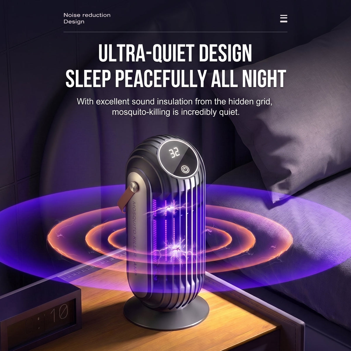 ⏳Portable Dual-Sided UV Mosquito Killer Lamp with CO₂ Attraction, 4000mAh Rechargeable Battery, USB Type-C Charging, Dusk-to-Dawn Sensor for Indoor & Outdoor Use, Patios, Bedrooms and Camping🦟🌙✨