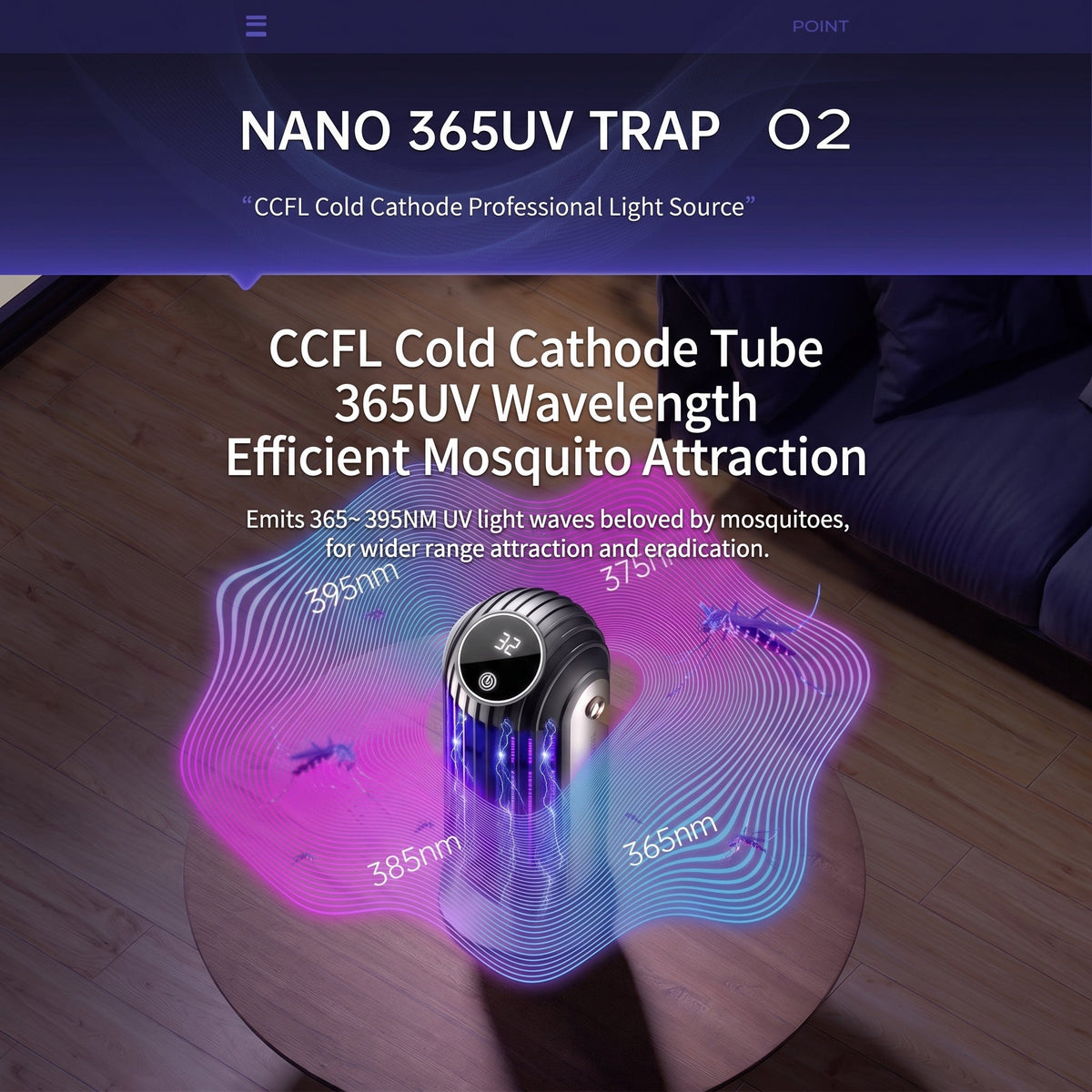 ⏳Portable Dual-Sided UV Mosquito Killer Lamp with CO₂ Attraction, 4000mAh Rechargeable Battery, USB Type-C Charging, Dusk-to-Dawn Sensor for Indoor & Outdoor Use, Patios, Bedrooms and Camping🦟🌙✨
