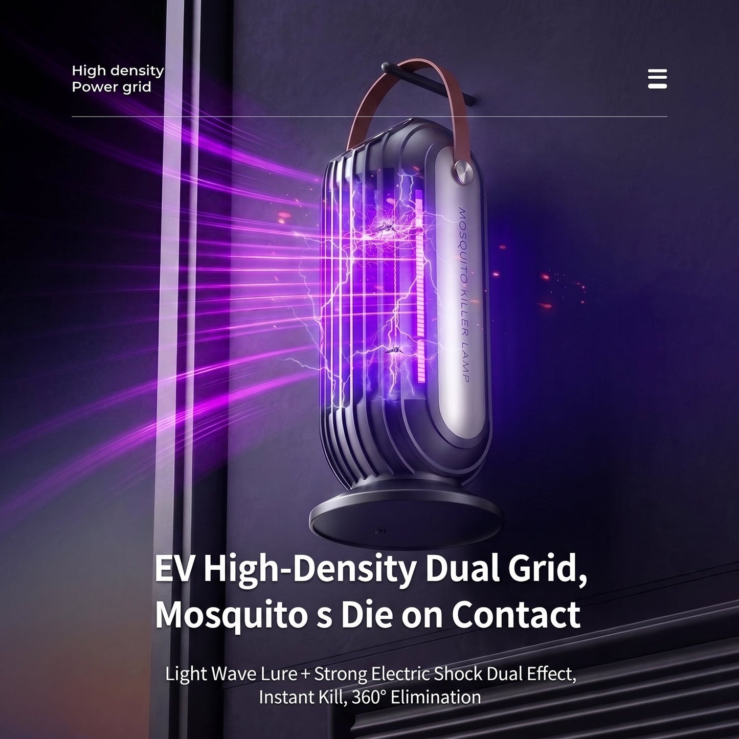 ⏳Portable Dual-Sided UV Mosquito Killer Lamp with CO₂ Attraction, 4000mAh Rechargeable Battery, USB Type-C Charging, Dusk-to-Dawn Sensor for Indoor & Outdoor Use, Patios, Bedrooms and Camping🦟🌙✨