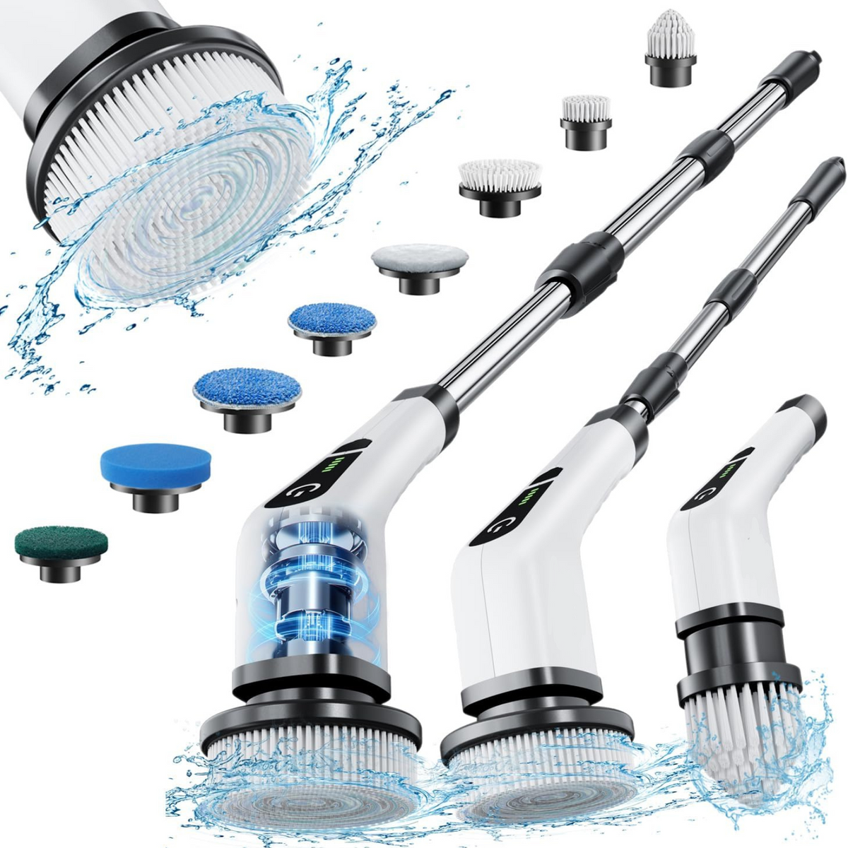 Cordless Electric Spin Scrubber with 9 In 1 Brush Heads