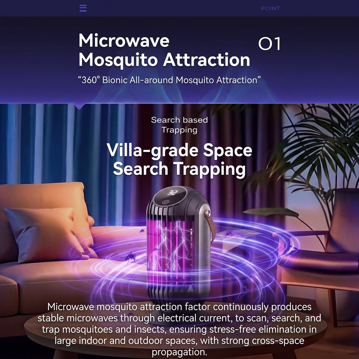⏳Portable Dual-Sided UV Mosquito Killer Lamp with CO₂ Attraction, 4000mAh Rechargeable Battery, USB Type-C Charging, Dusk-to-Dawn Sensor for Indoor & Outdoor Use, Patios, Bedrooms and Camping🦟🌙✨