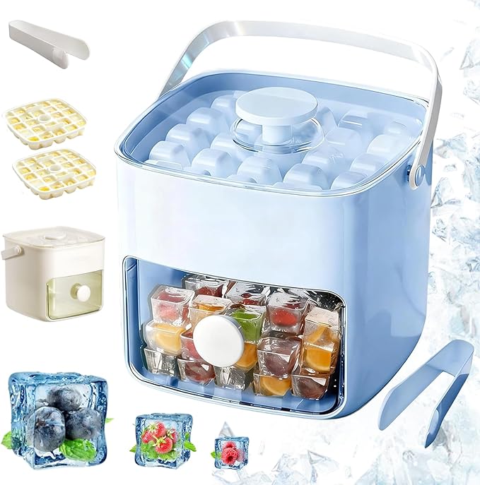 🐲🐲𝑺𝑪𝑵𝑫𝑹® 2026 EasyChill Ice Cube Maker — 48 Cubes, One Press, No Mess