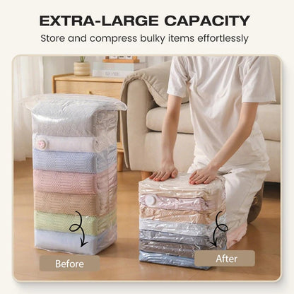 ✨✨2026 New No-Pump 3D Vacuum Storage Bags, Large Vacuum Storage Compression Bags for Clothes, Blankets, Bedding, Comforters