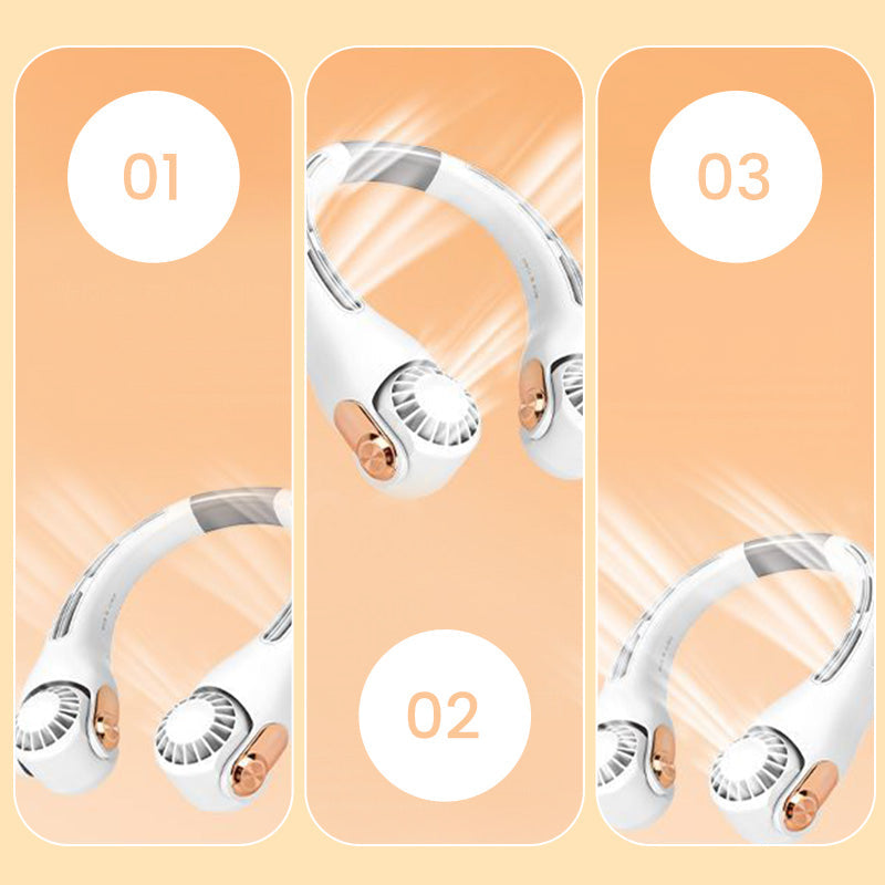 🎀2026 Portable Neck Fan,🍃💨 50% OFF! 360° rotating, 3 speeds. Hands‑free cooling,  4000mAh USB Rechargeable. 🌬️😎🌬️